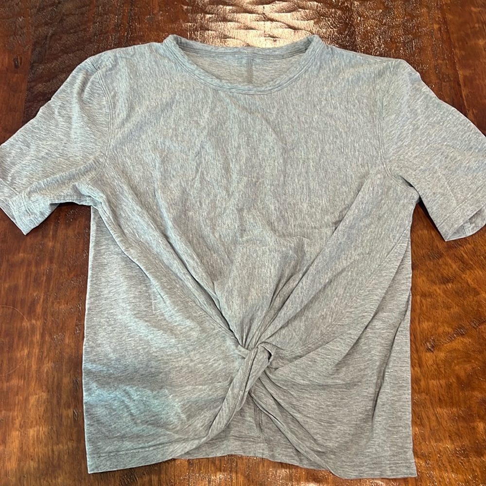 lululemon grey twist front shirt